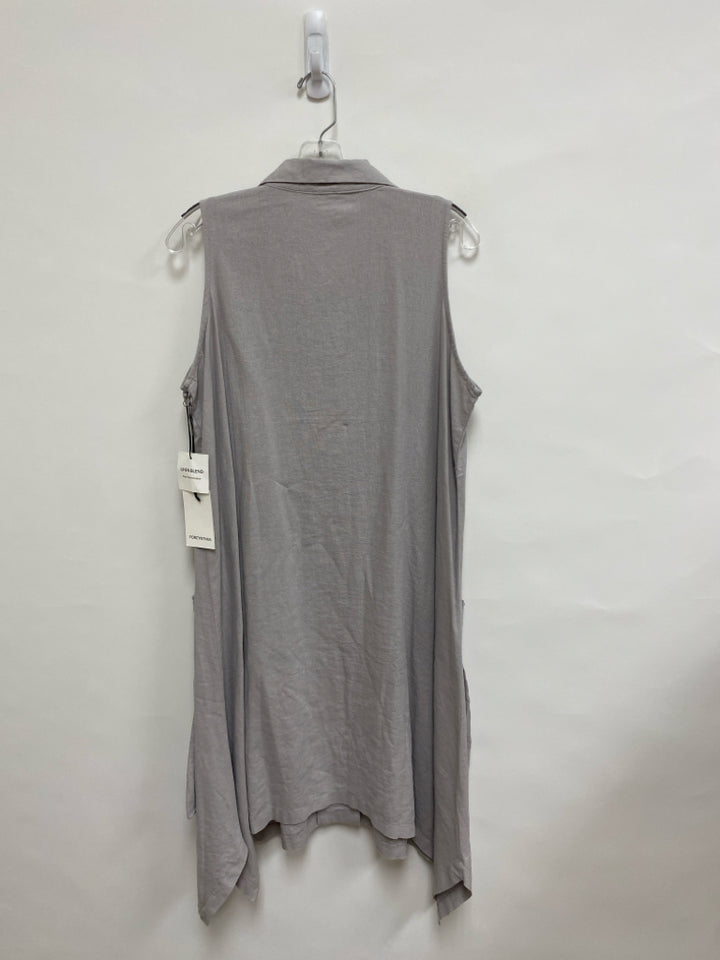 NWT For Cynthia Brand Size M Pale Gray Sleeveless Linen Blend Ladies Dress