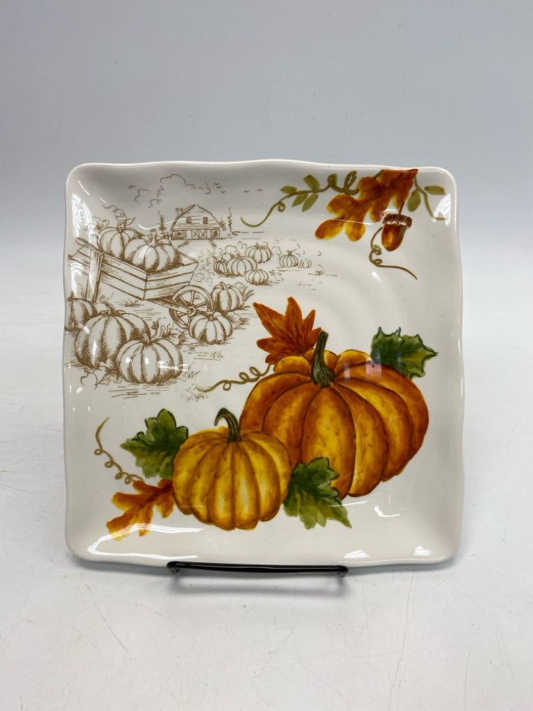 Cream Pumpkin Ceramic Fall