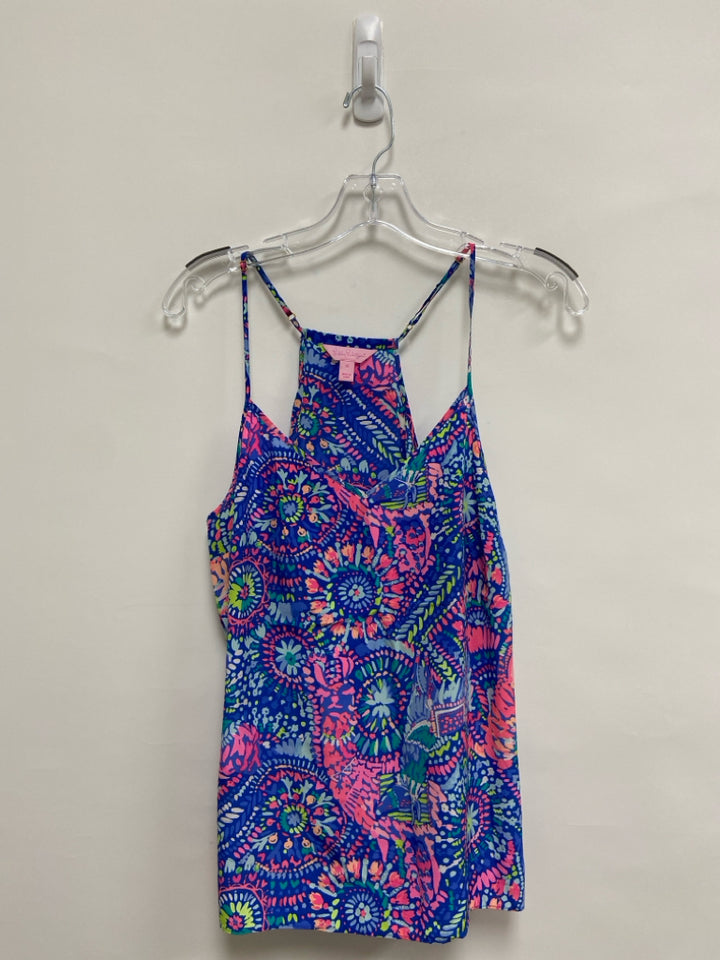 LILLY PULITZER Size M Blue Pink/Green Sleeveless Ladies Top