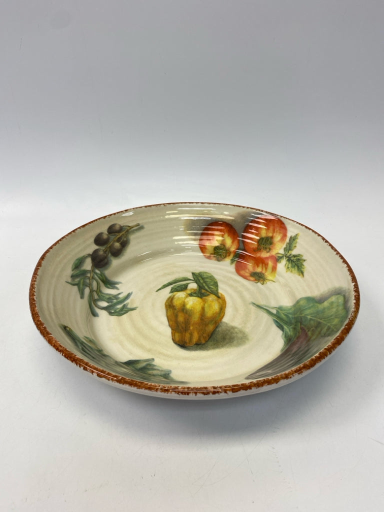 Williams-Sonoma Pale Yellow Multi Color Vegetables Bowl(s)