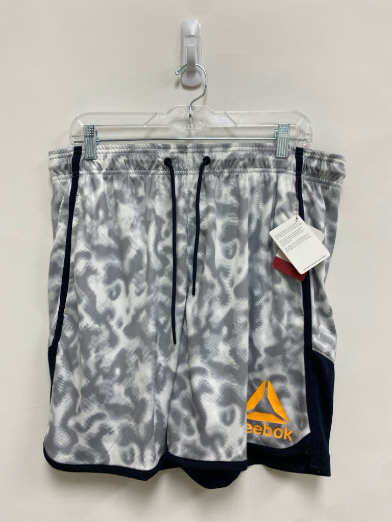 NWT Reebok Size L White/Gray Black Trimmed Men&