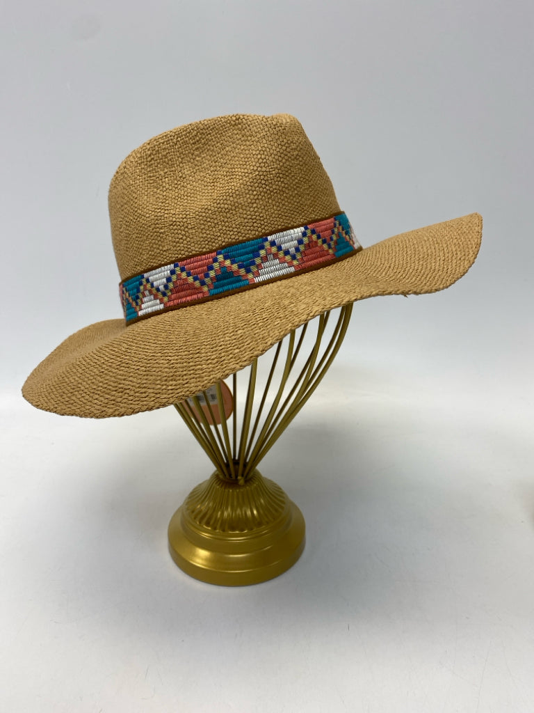 NWT Natural Multi Color Western Straw Hat