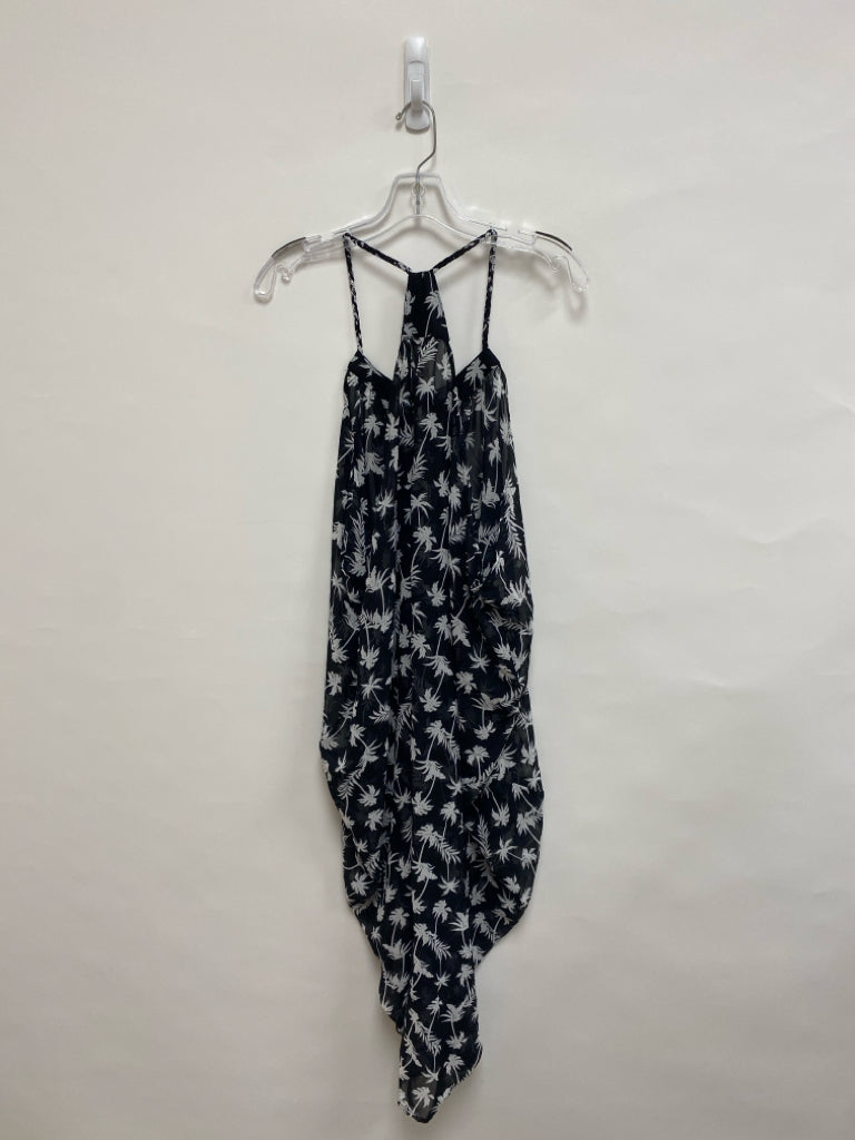 Joe Boxer Size M Black White Palm Trees Sheer Ladies Coverup