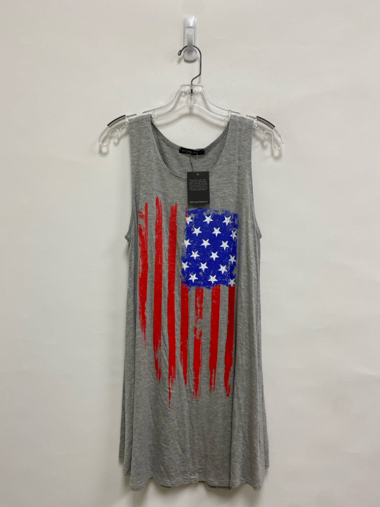 NWT Size XL Gray American Flag Sleeveless Ladies Dress