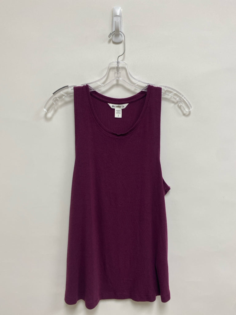 Athleta Size S Burgundy Ribbed Tank Athletic Top