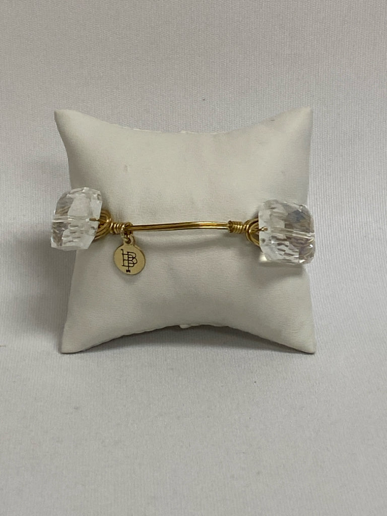 Gold Color Clear Jeweled Bracelet