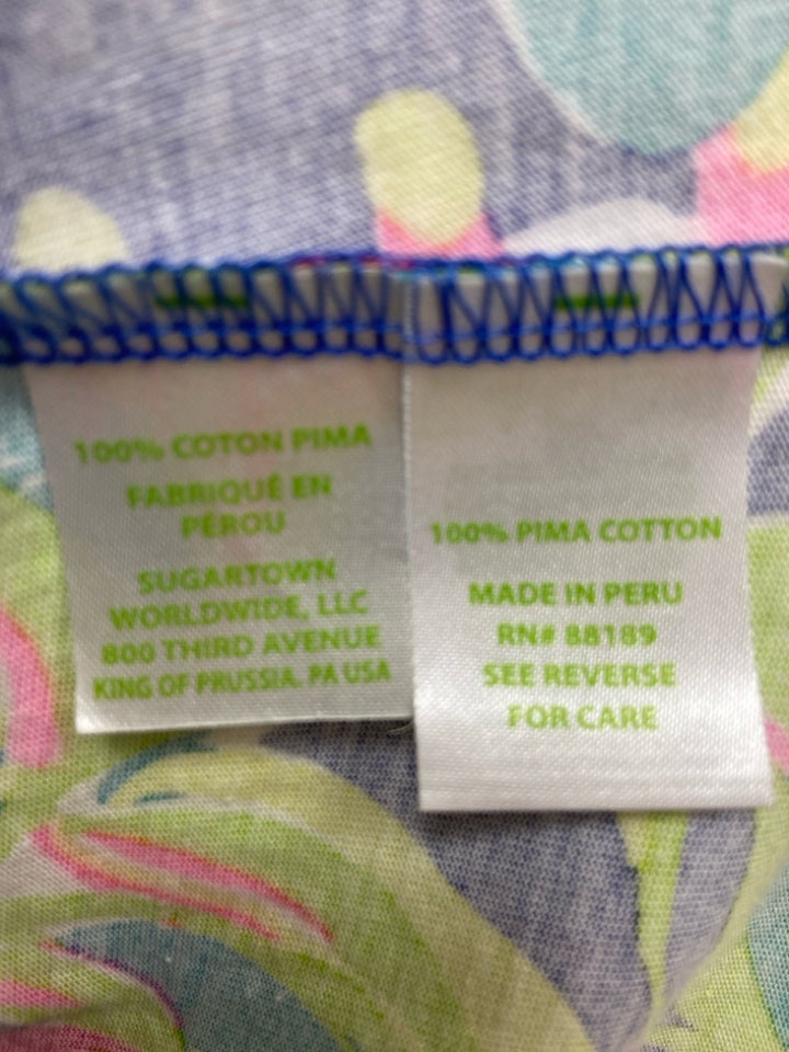 LILLY PULITZER Size S Blue Green/Pink Assorted Print Sleeveless Ladies Dress