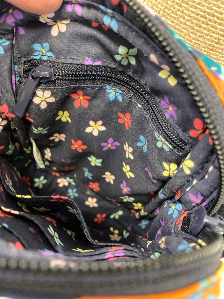 Vera Bradley Teal Green Multi-Color Flower(s) Crossbody