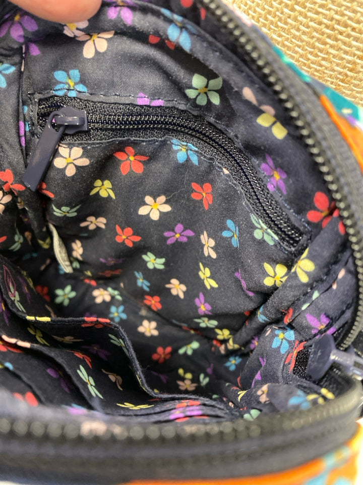 Vera Bradley Teal Green Multi-Color Flower(s) Crossbody