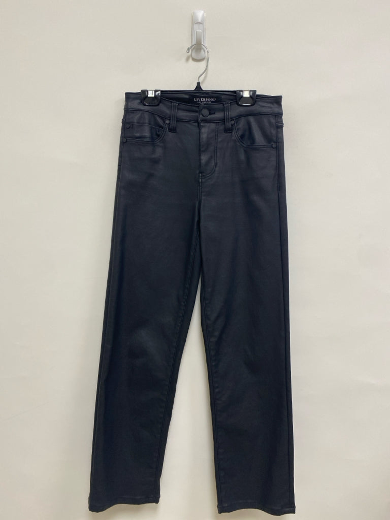 Liverpool Size 2 Black Faux Leather Ladies Pants