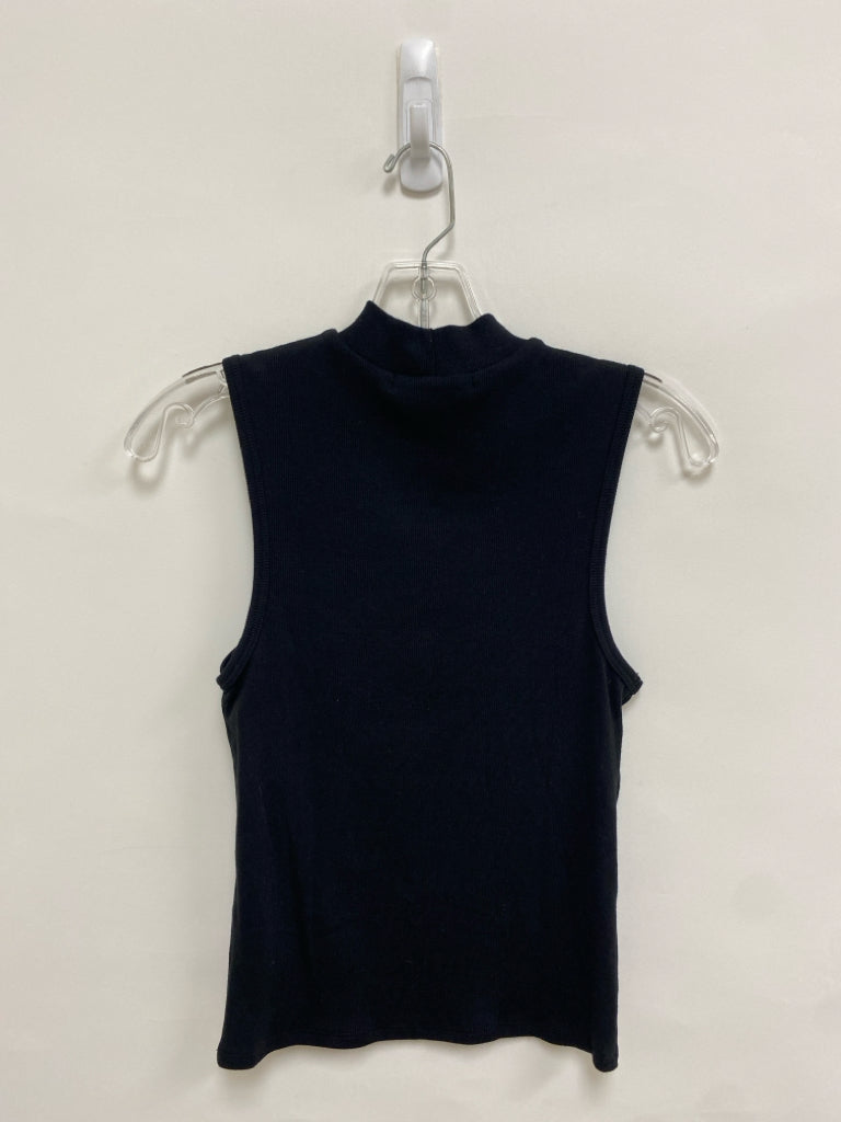 NWT perfectwhitetee Size M Black Ribbed Sleeveless Ladies Top