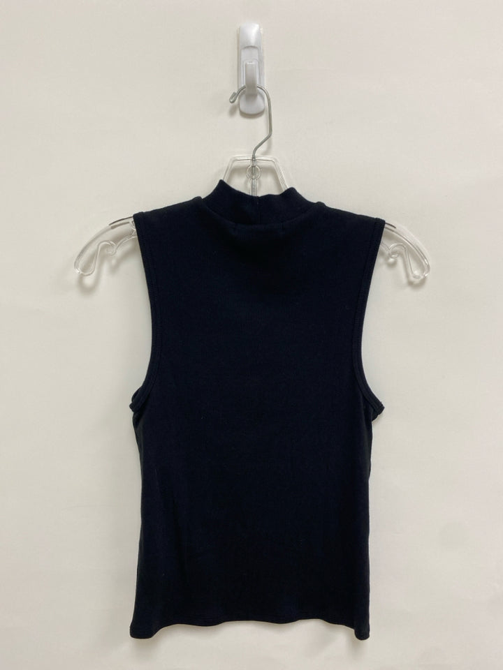NWT perfectwhitetee Size M Black Ribbed Sleeveless Ladies Top