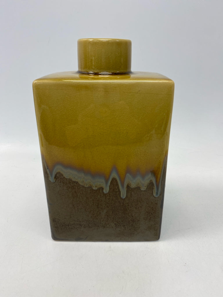 Gold Brown Drip glaze Ceramic Vase