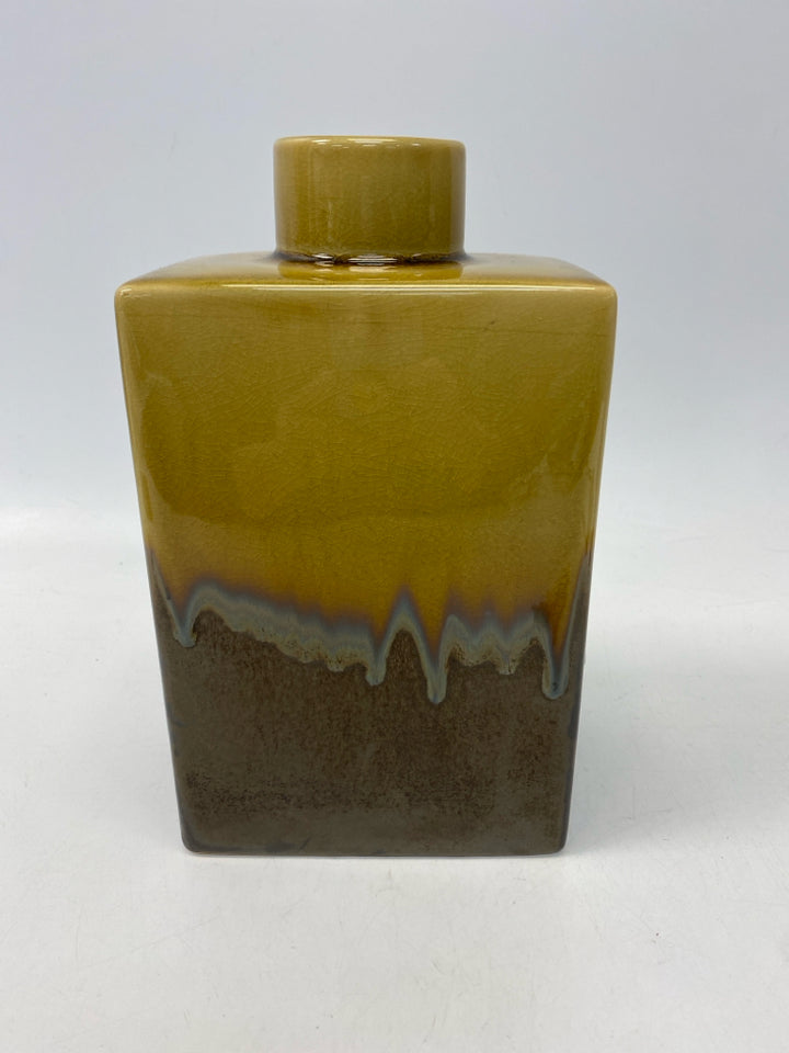 Gold Brown Drip glaze Ceramic Vase