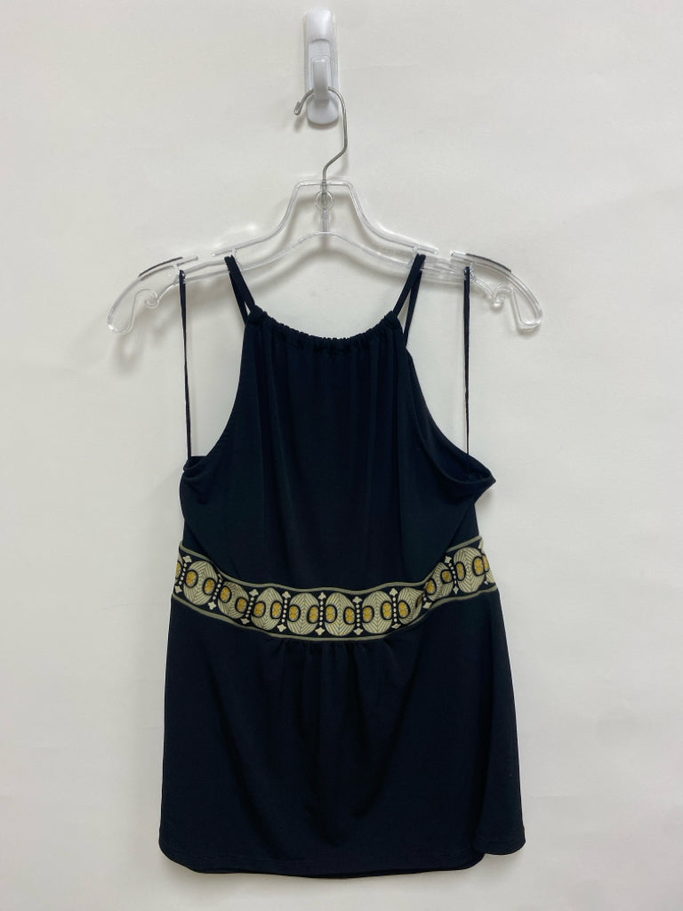 Michael Kors Size MP Black Taupe Print Halter Petite Top