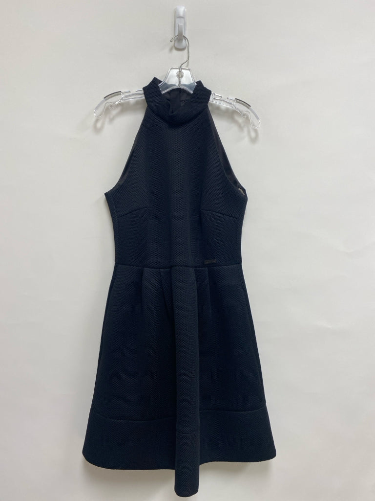 Pink Tartan Size 8 Black Waffle Halter Ladies Dress