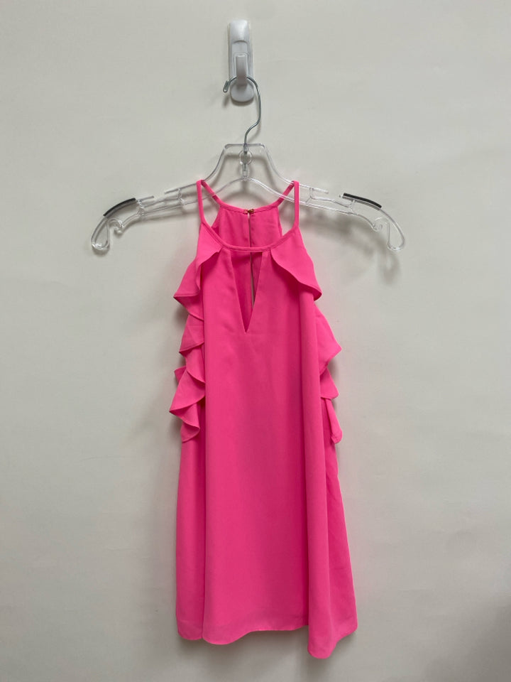 NWT LILLY PULITZER Size XS Pink Ruffles Halter Ladies Top