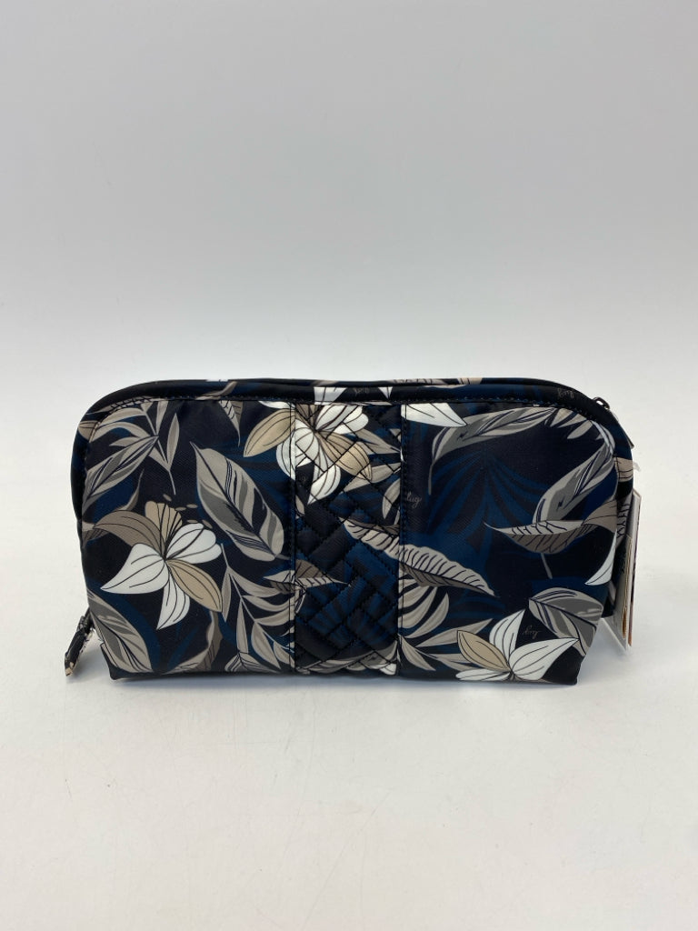 NWT Lug Black Tan/White Flowers Make-up Bag