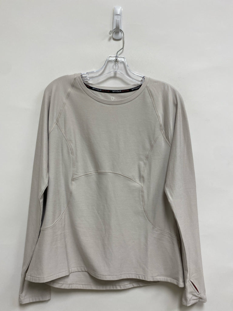 Spyder Size L Oatmeal Long Sleeve Athletic Top
