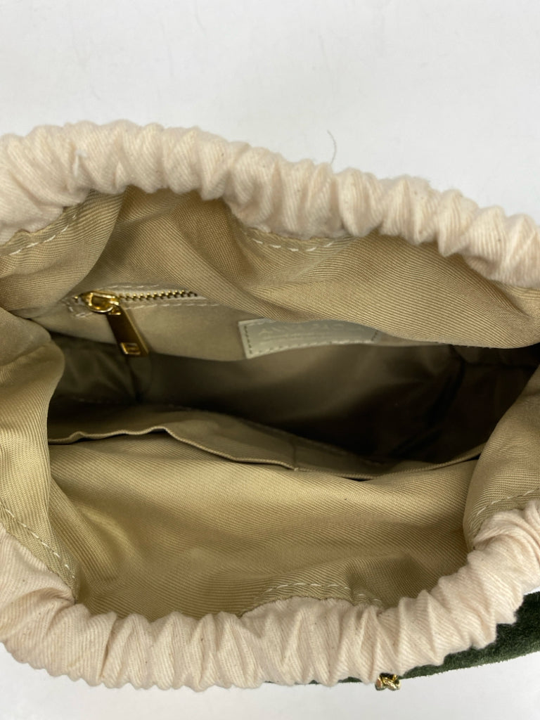 NWT Anna Paola Green Fringe Suede Handbag