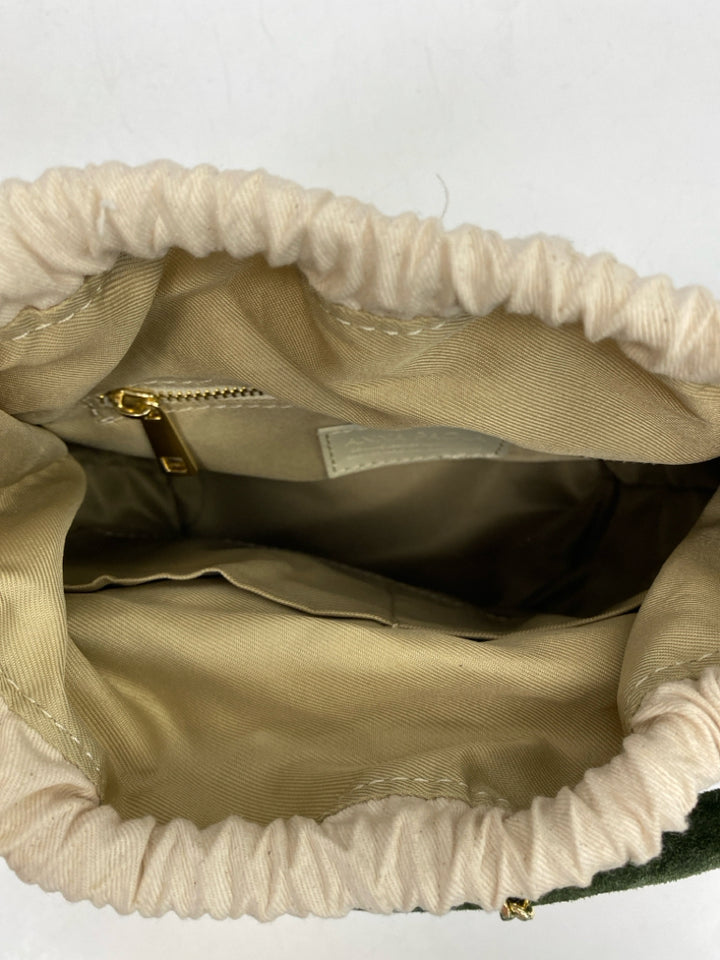 NWT Anna Paola Green Fringe Suede Handbag