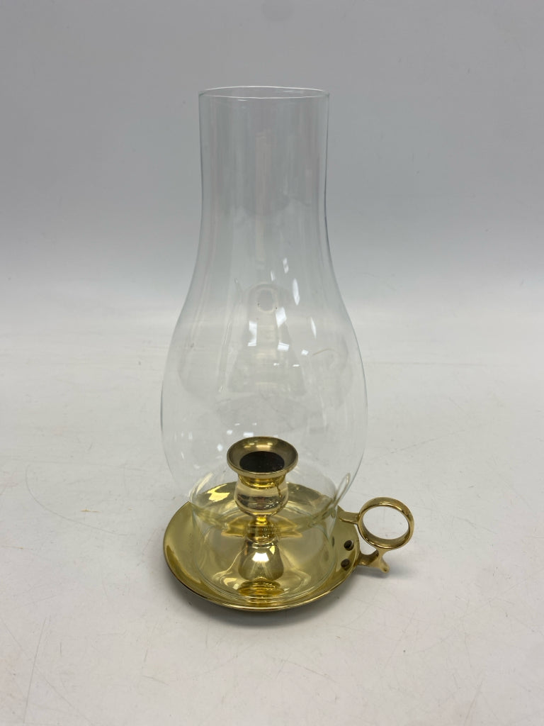 Clear Gold Brass/Glass Candleholder(s)