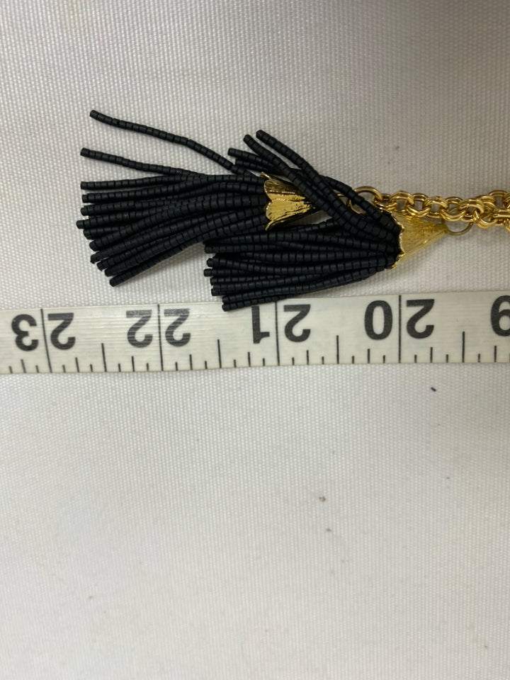 Molly Beads Gold Color Black Chain Necklace