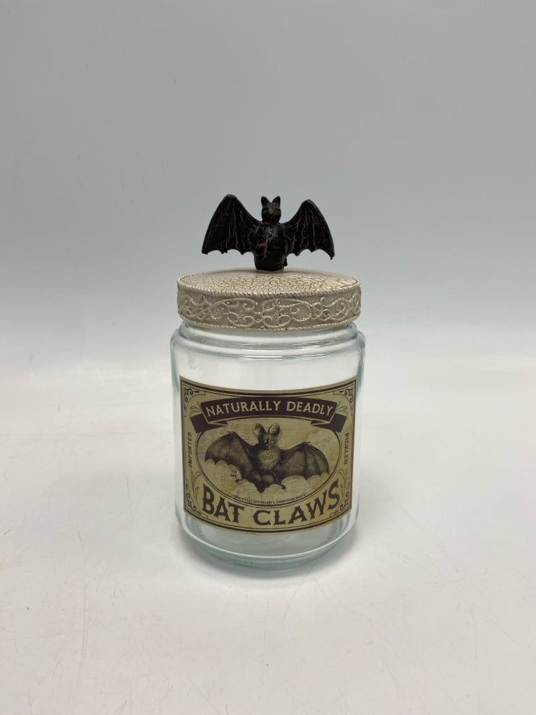 White Black Bats Glass Halloween