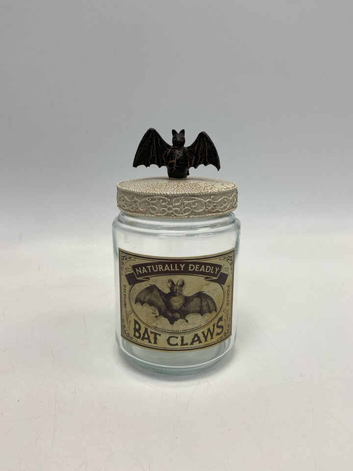 White Black Bats Glass Halloween