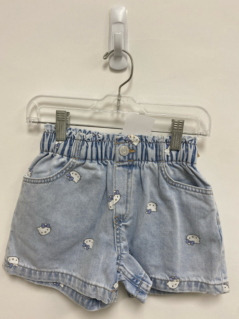 NWT H&amp;M SIZE 7 Faded Denim Light Blue Hello Kitty Girl&