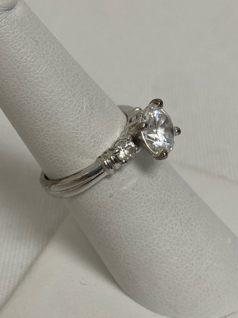 Silver Clear Jeweled Ring