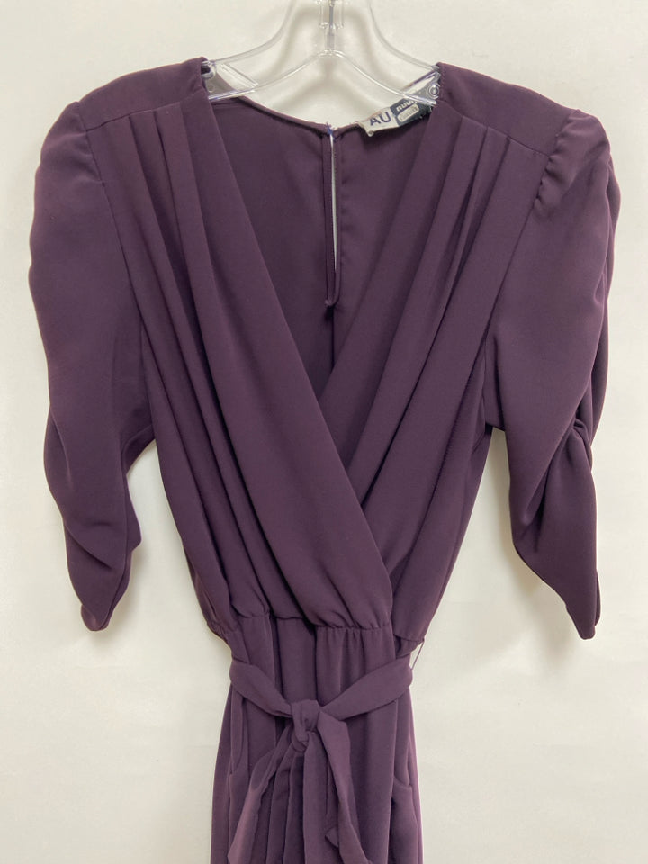 Size M Dark Purple Pleated Ladies Jumpsuit