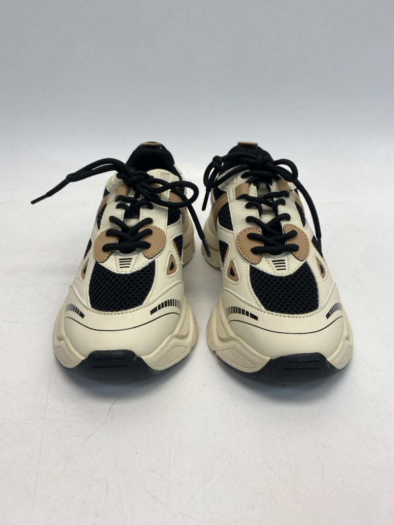 Steve Madden US Shoe Size 6.5 Cream Brown/Blk Lace-up Sneakers