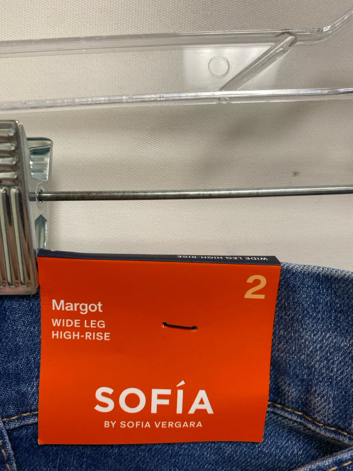 NWT SOFIA Size 2 Blue Cargo Ladies Jeans