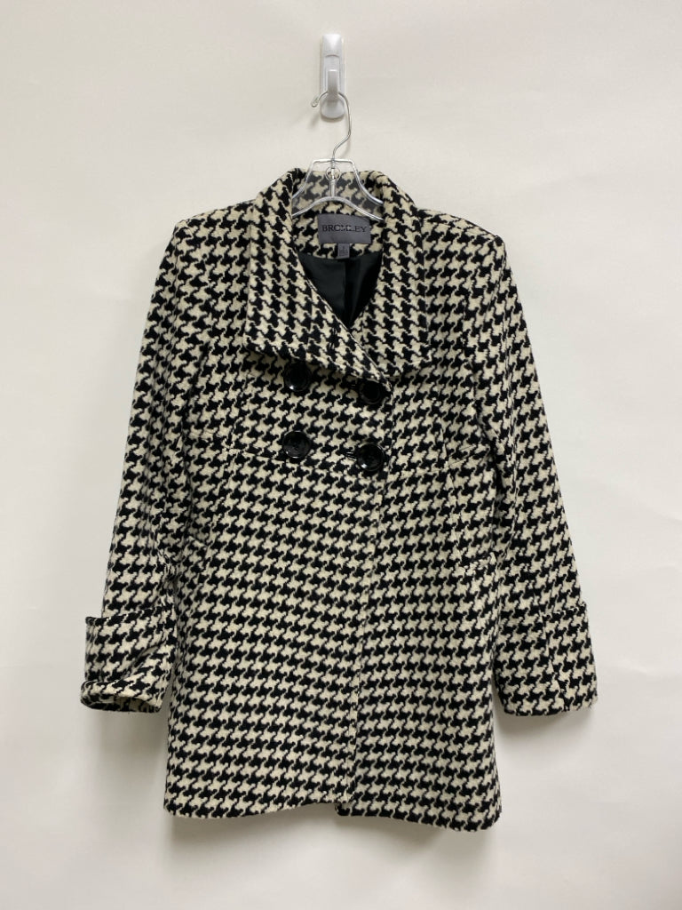 Size S Cream Black Houndstooth Wool Blend Ladies Jacket