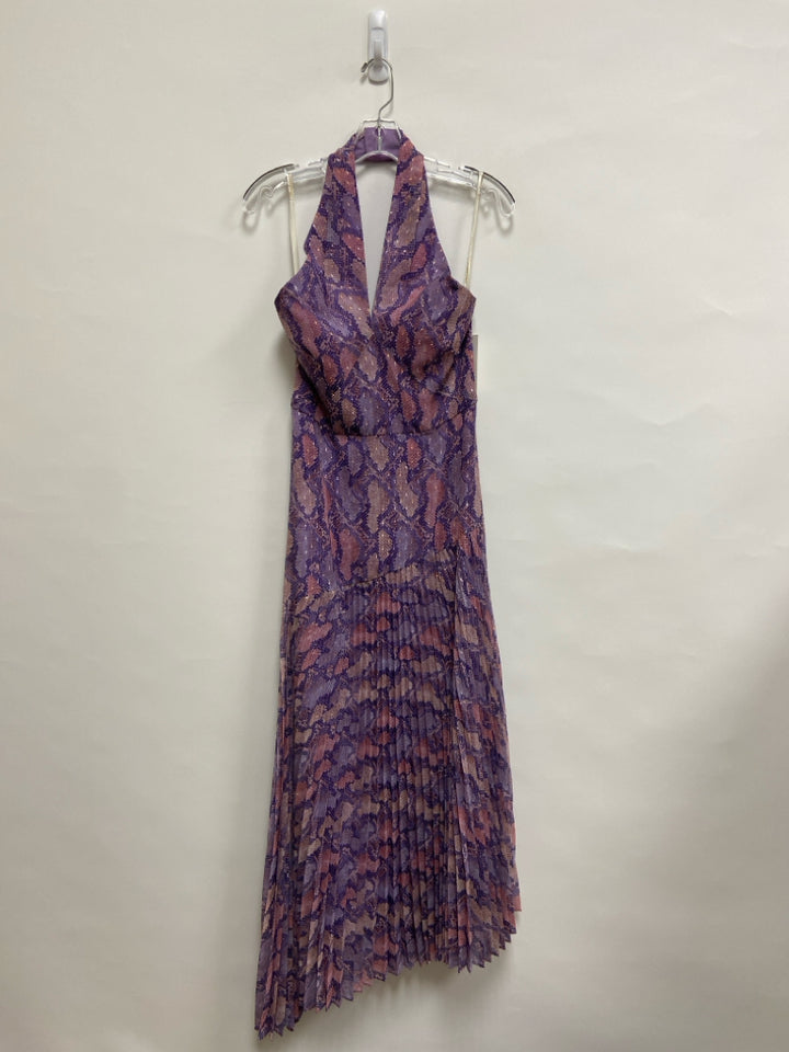NWT Shoshanna Size 2 Lavender Coral/Cream Snake Print Maxi Ladies Dress