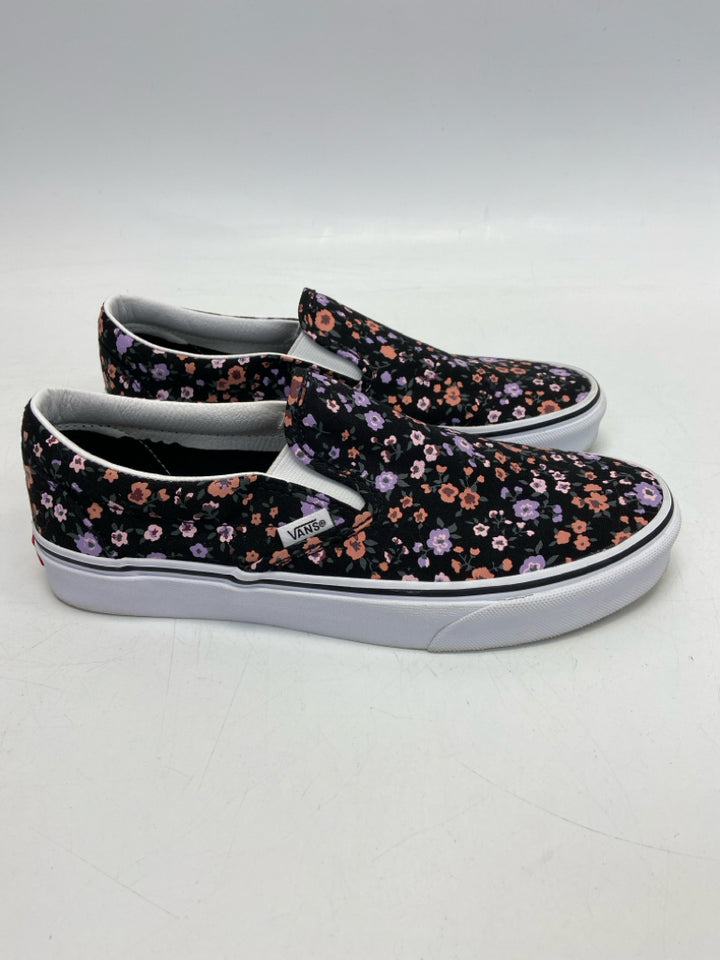 Vans  Size 9 Black Multi-Color Floral Sneakers