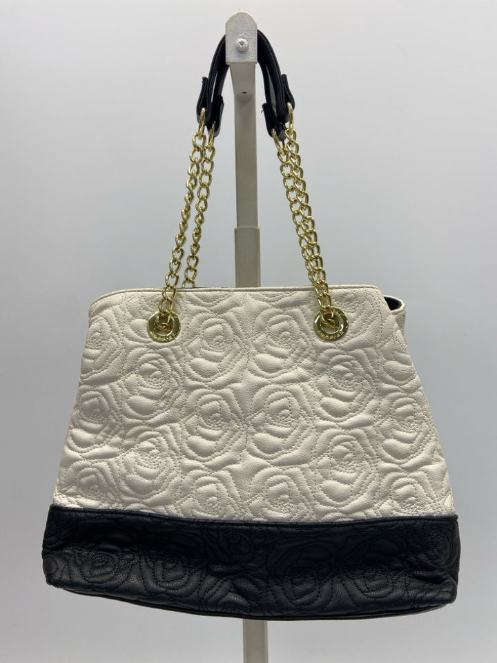 Betsey Johnson Cream Black Handbag