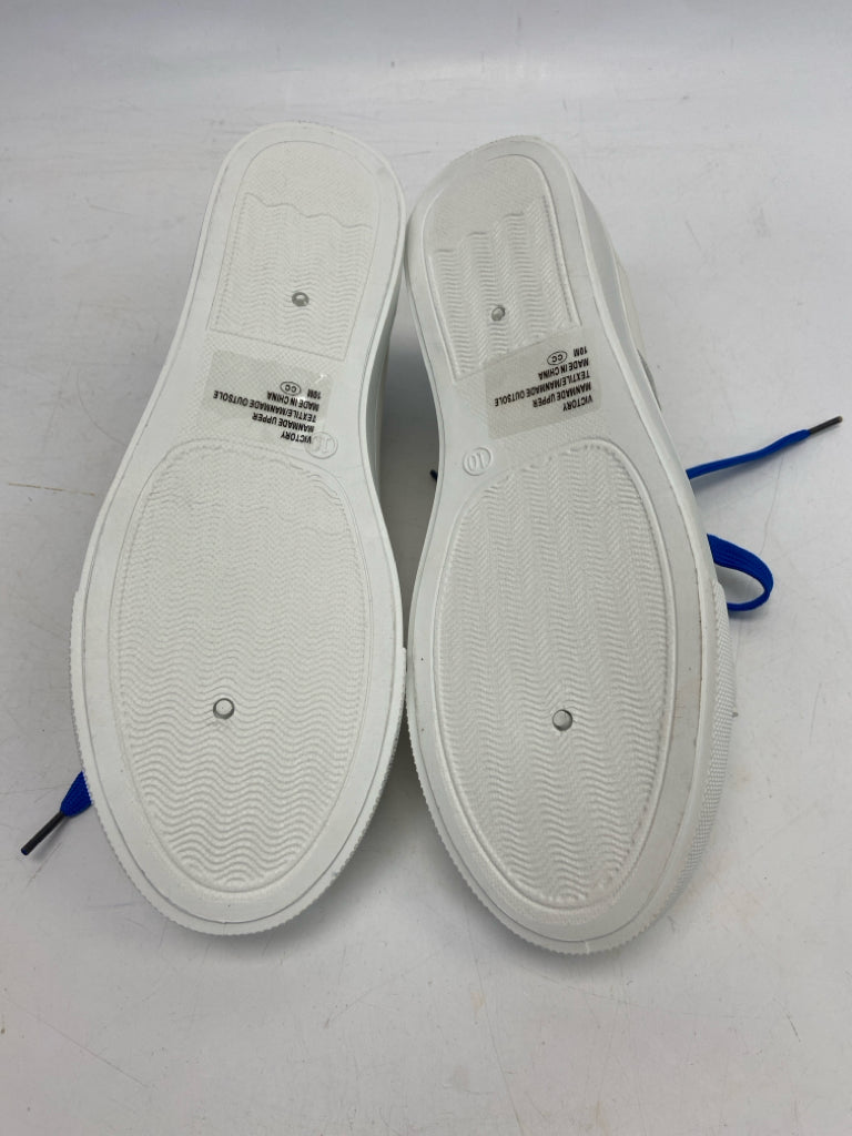 NWOT JellyPop  Size 10 White Royal Blue Lace-up Sneakers