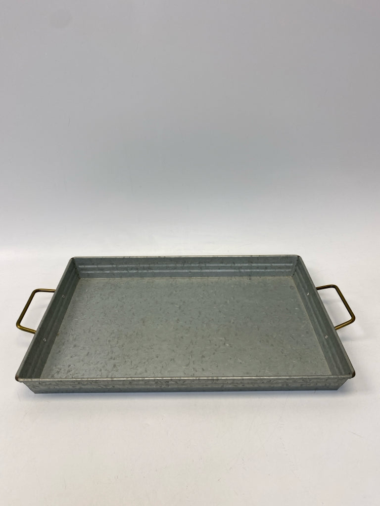 Silver Galvanized Metal Tray