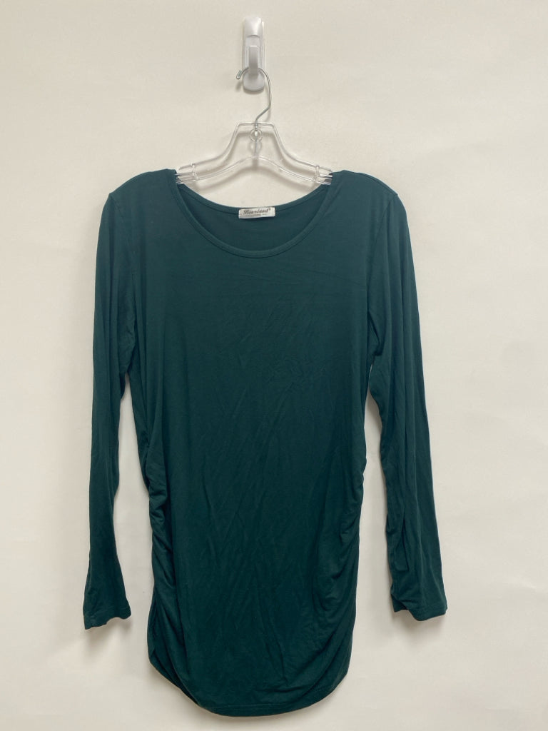 Size L Dark Green Long Sleeve Maternity Top