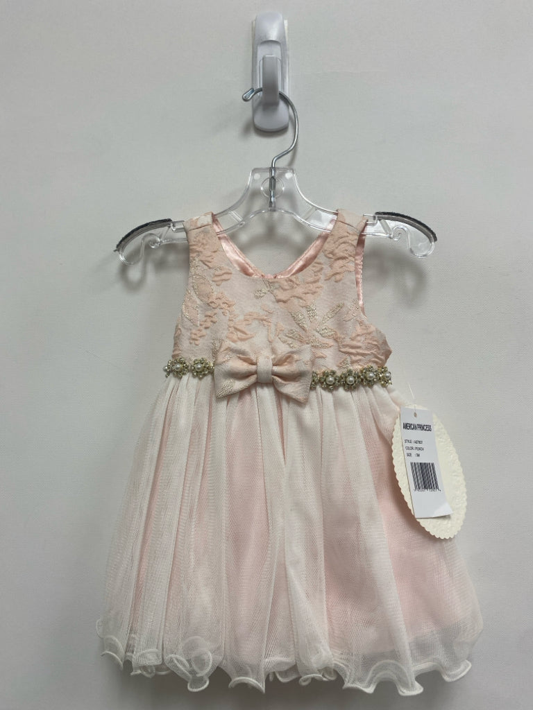 NWT American Princess SIZE 3M Peach Cream Jeweled Sleeveless Girl&