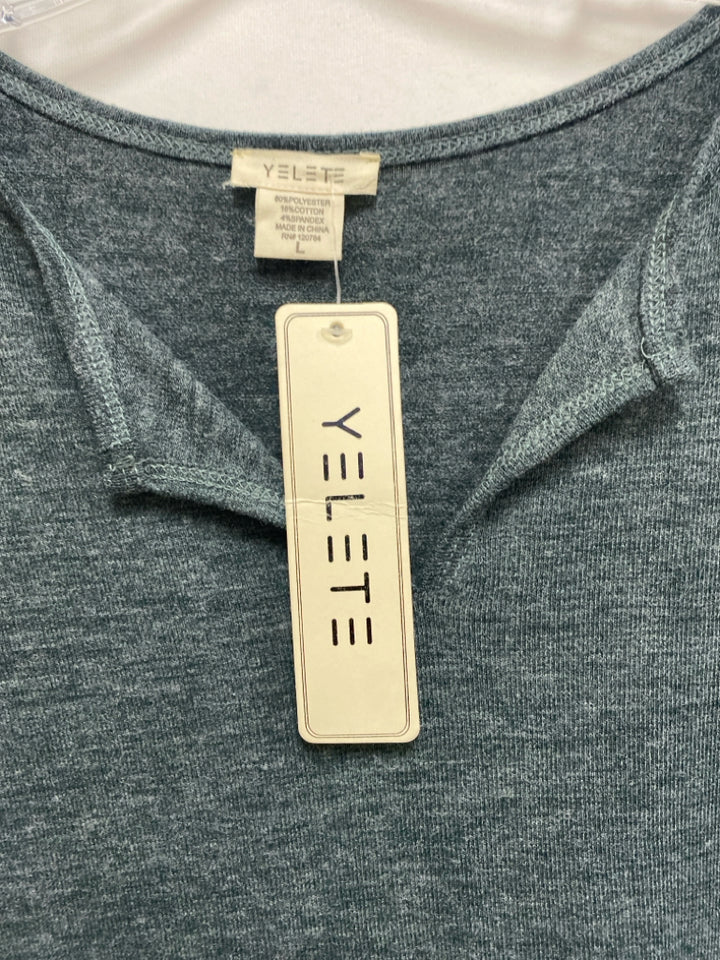 NWT YELETE Size L Dark Green Ladies Top