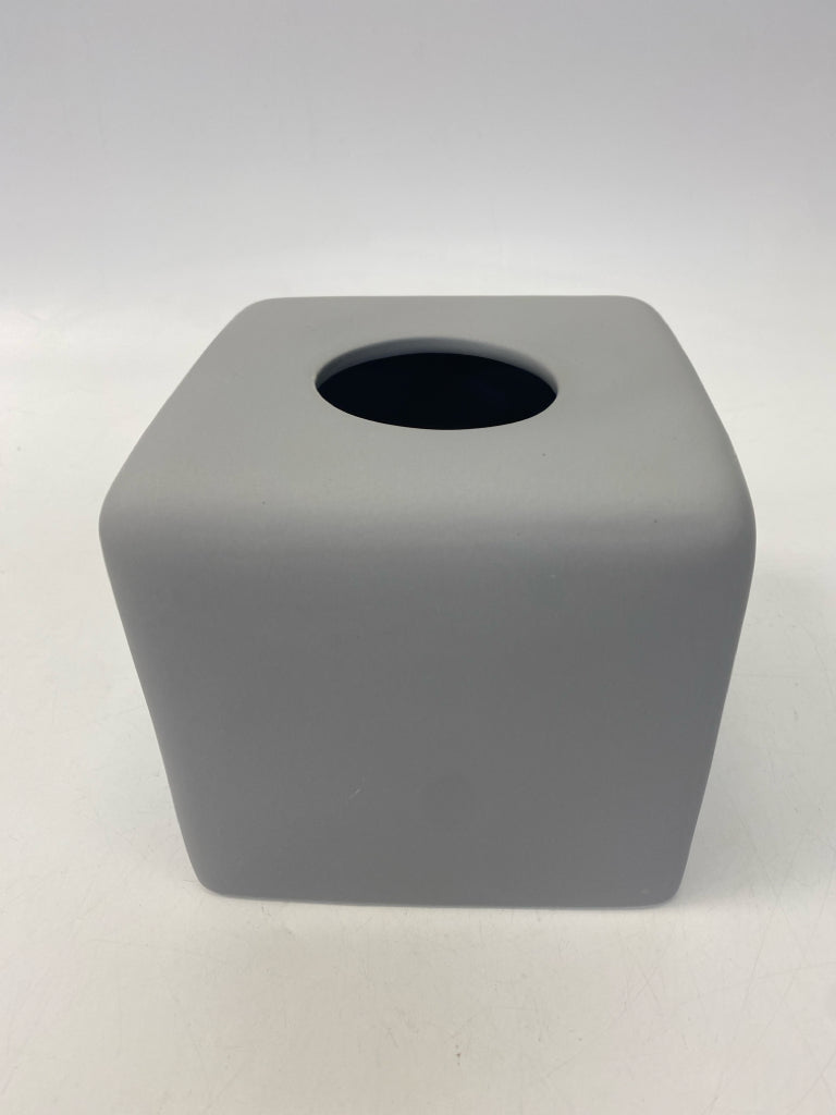 Gray Ceramic Tissue Box Holder