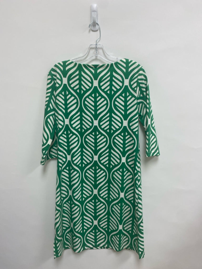 vfish Size M Green White Print Ladies Dress