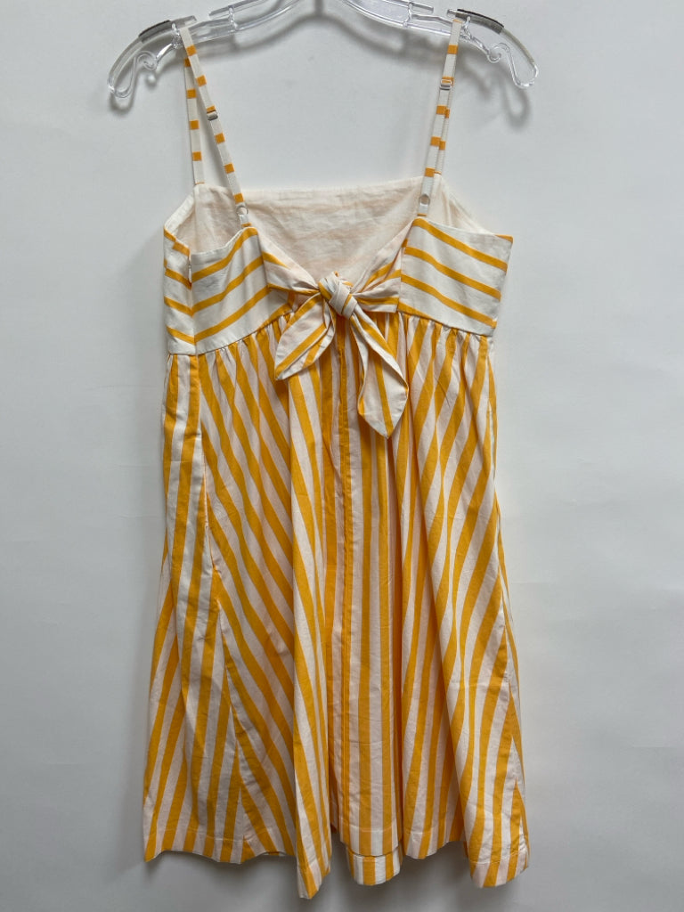 J Crew Size 6 White Yellow Striped Sleeveless Ladies Dress