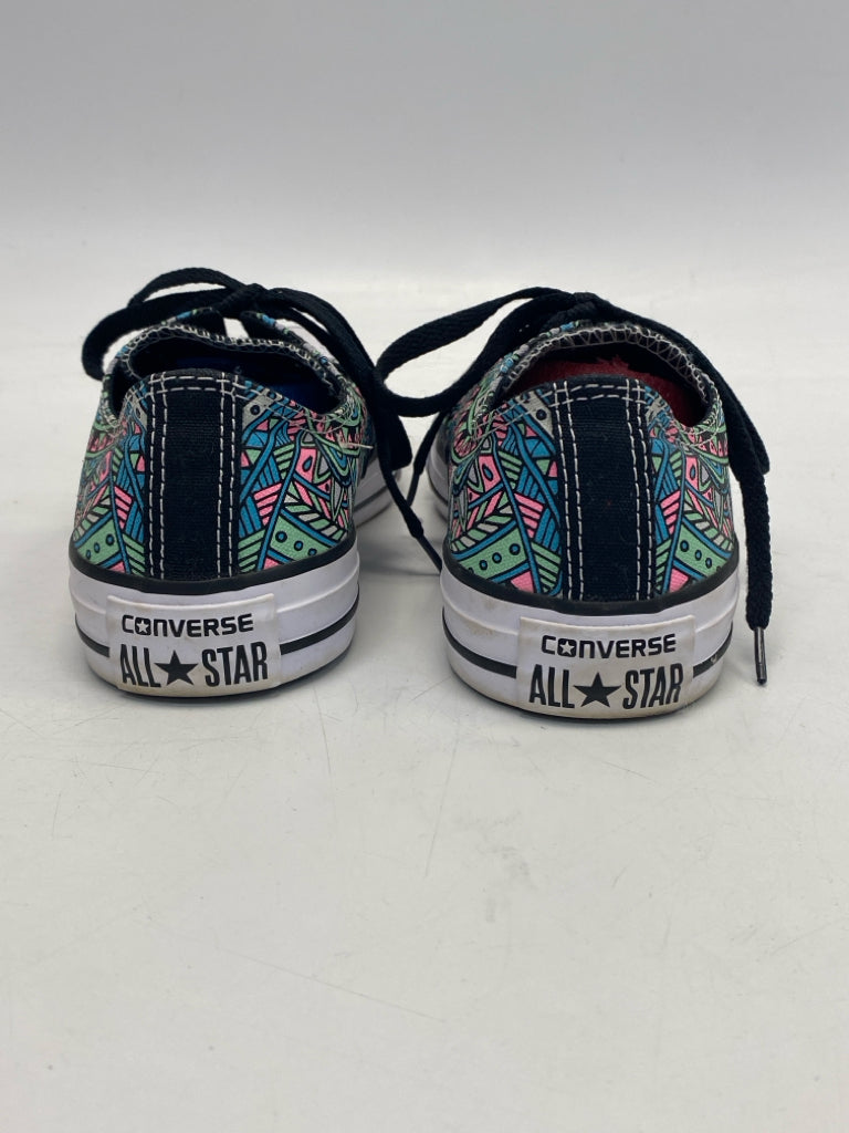 Converse US Shoe Size 7 Black Multi-Color Lace-up Sneakers