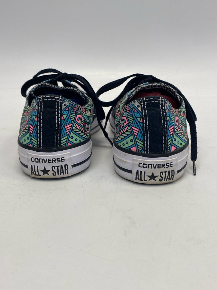 Converse US Shoe Size 7 Black Multi-Color Lace-up Sneakers