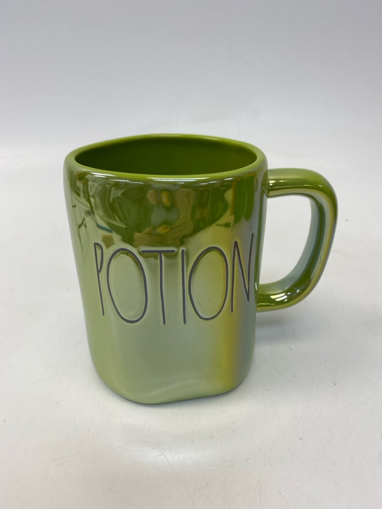 Rae Dunn Chartreuse Iridescent Words Halloween