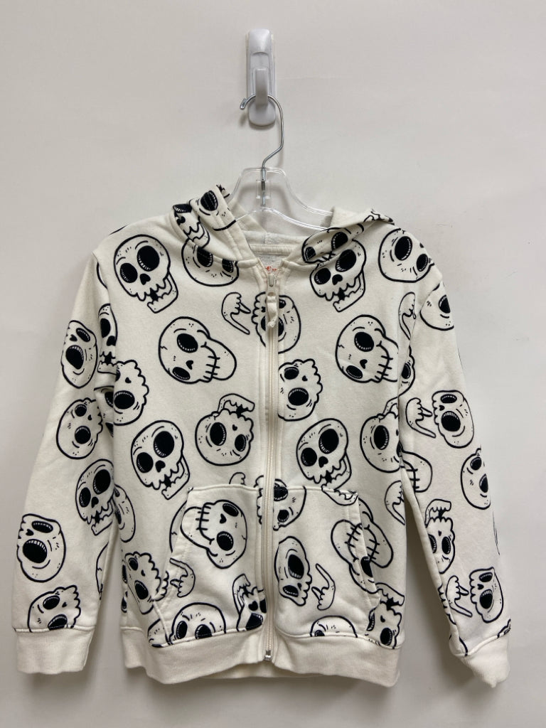 Cat &amp; Jack SIZE 6/7 White Black Skull Hooded Girl&